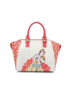 loungefly disney beauty and the beast belle rose satchel bag