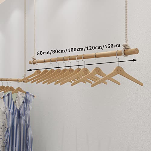 Height Adjustable Ceiling Clothing Hanging Racks,Creative Commercial Wedding Dress Display Shelf, Retail Display Ceiling Organizer Rail,Shop Window Solid Wood Clothes Rail