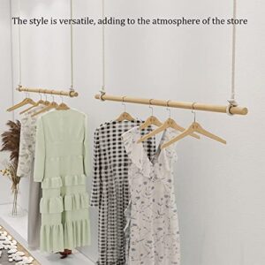 Height Adjustable Ceiling Clothing Hanging Racks,Creative Commercial Wedding Dress Display Shelf, Retail Display Ceiling Organizer Rail,Shop Window Solid Wood Clothes Rail