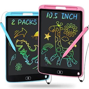 toys for girls boys 10.5 inch lcd writing tablet 2 packs drawing pad, colorful screen doodle board for preschool kids, travel gifts girl boy learning toys for age 3 4 5 5+ 6-8 8-10 toddler