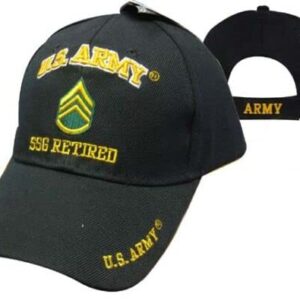 New Black US Army SSG Staff Sergeant Retired Hat Ball Cap Veteran E-6 Licensed