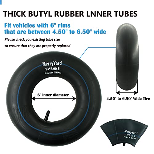 (2-Pack)13x5.00-6" Inner Tubes with TR-13 Straight Valve Stem - Replacement Lawn Mower Tire Tubes-for Razor Dirt Quad,Go Kart,ATV, Yard Tractors,Snow Blowers,Wagons,13 500-6,12X5.00-6,5.30-6,4.50-6