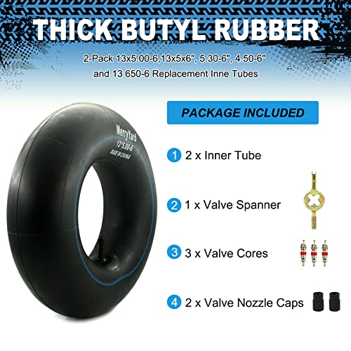 (2-Pack)13x5.00-6" Inner Tubes with TR-13 Straight Valve Stem - Replacement Lawn Mower Tire Tubes-for Razor Dirt Quad,Go Kart,ATV, Yard Tractors,Snow Blowers,Wagons,13 500-6,12X5.00-6,5.30-6,4.50-6