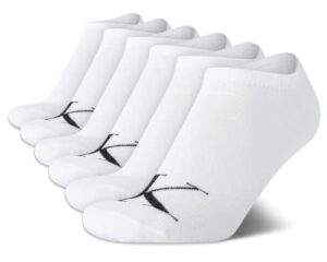 calvin klein women’s socks – cushion no show socks (6 pack), size 4-10, white monogram
