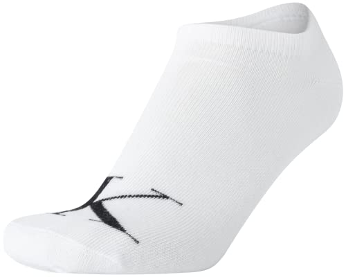 Calvin Klein Women’s Socks – Cushion No Show Socks (6 Pack), Size 4-10, White Monogram