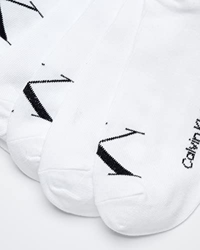 Calvin Klein Women’s Socks – Cushion No Show Socks (6 Pack), Size 4-10, White Monogram