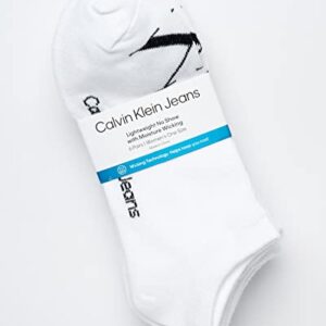 Calvin Klein Women’s Socks – Cushion No Show Socks (6 Pack), Size 4-10, White Monogram