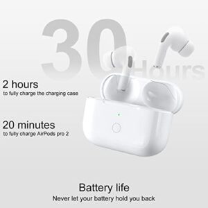 Compatible for AirPods Pro 2nd Generation Charging Case Replacement, Compatible for Wireless AirPods Pro 2 Charger Case with Bluetooth Pairing Sync Button,660 mAh Built-in Large Battery