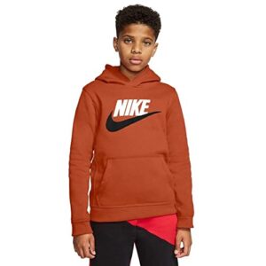 nike big boys sportswear club pullover hoodie, extended sizes - l plus orange
