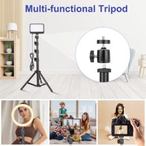 Torjim LED Video Lighting Kit, 2PCS Photography Lighting with Adjustable Tripod Stand & 5 Color Filters for Photo/Conference Lighting/Live Streaming/Vlogging/Video Recording/TikTok
