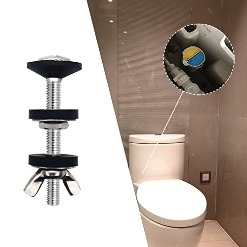 4PCS Universal Toilet Tank to Toilet Bolt Kit, Heavy-Duty Toilet Bolts,Toilet Bolts with Rubber, Metal Washers, and Butterfly Nuts,Waterproof, Rustproof and Durable
