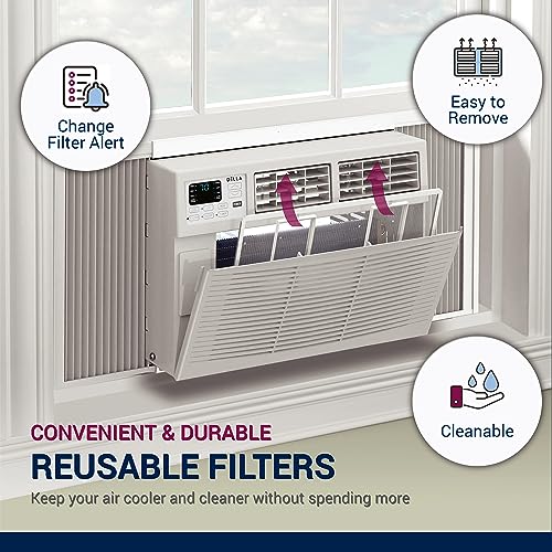 DELLA 8000 BTU Smart Window Air Conditioner with WiFi, GEO Auto Temp On/Off For Where You Are, Energy Star Certified, Remote/App Control, Quiet Operation, With Easy Install Kit, Cools 300-350 Sq.ft