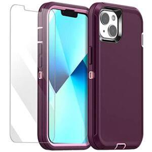 aicase for iphone 13 mini case(5.4") with glass screen protector, heavy duty drop protection full body rugged shockproof/dust proof military protective tough durable for iphone 13 mini 5.4"_5