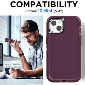 AICase for iPhone 13 Mini Case(5.4") with Glass Screen Protector, Heavy Duty Drop Protection Full Body Rugged Shockproof/Dust Proof Military Protective Tough Durable for iPhone 13 Mini 5.4"_5