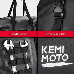 KEMIMOTO Motorcycle Dry Bag 50L, 500D PVC Waterproof Duffel Bag Motorcycle Luggage Travel Tail Bag Back Seat Rack Trunk Bag Comapatible with Touring Adventure for Motorcycle Trip Camping Rainproof