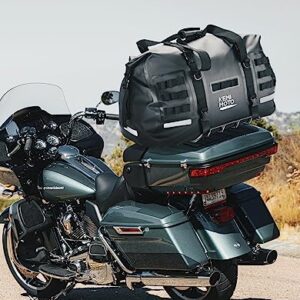 KEMIMOTO Motorcycle Dry Bag 50L, 500D PVC Waterproof Duffel Bag Motorcycle Luggage Travel Tail Bag Back Seat Rack Trunk Bag Comapatible with Touring Adventure for Motorcycle Trip Camping Rainproof