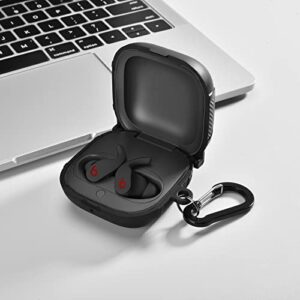 AIRSPO Beats Fit Pro Case Cover,Military Hard Shell Case for Apple Beats Fit Pro 2021 Shockproof Protective Beats Fit Pro Earbuds Case with Keychain (Black)
