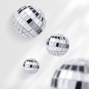 30 Pieces Disco Ball Cupcake Toppers Mini Disco Ball Picks Disco Theme Cake Toppers for Cake Decorations Cupcake Decor Dessert Accessories Disco Party Ornament (Silver)