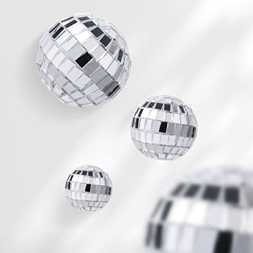 30 Pieces Disco Ball Cupcake Toppers Mini Disco Ball Picks Disco Theme Cake Toppers for Cake Decorations Cupcake Decor Dessert Accessories Disco Party Ornament (Silver)