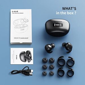 ivycay Wireless Earbuds, IPX8 Waterproof Ear Buds Stereo Touch Control Earphone with AI Microphone and LED Power Display, Bluetooth 5.3 Headphones for Sport and Working (Black)