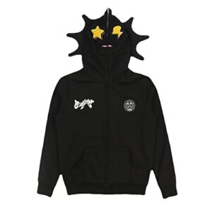 retro lazy style hoodie for women fun multi angle full zip hoodie y2k casual sweatshirt jacket harajuku streetwear (black,m,medium)
