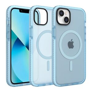 zcdaye magnetic case for iphone 14/iphone 13, [compatible with magsafe] [silky touch] [mil-drop protection] shockproof cover for iphone 14/iphone 13 6.1" - blue