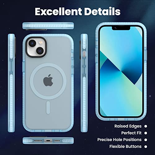 ZCDAYE Magnetic Case for iPhone 14/iPhone 13, [Compatible with Magsafe] [Silky Touch] [Mil-Drop Protection] Shockproof Cover for iPhone 14/iPhone 13 6.1" - Blue