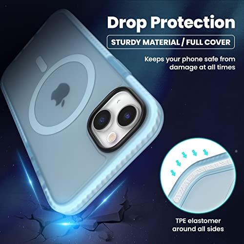 ZCDAYE Magnetic Case for iPhone 14/iPhone 13, [Compatible with Magsafe] [Silky Touch] [Mil-Drop Protection] Shockproof Cover for iPhone 14/iPhone 13 6.1" - Blue