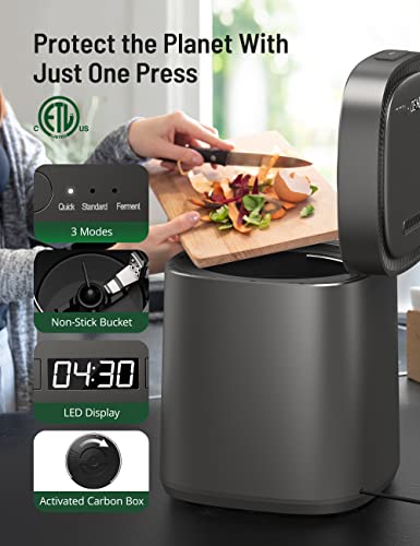 Paris Rhône Smart Waste Kitchen Composter, FoodCycler Eco-Friendly Electric Kitchen Compost Bin Sustainable Indoor Countertop Food Cycler with 3 Modes, Odor-Free, Fertilizes Your Garden