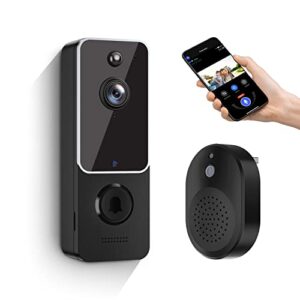 eken video doorbell camera wireless with chime ringer, smart ai human detection, 2.4g wifi, 2-way audio, hd live image, night vision, cloud storage, battery powered, indoor/outdoor surveillance