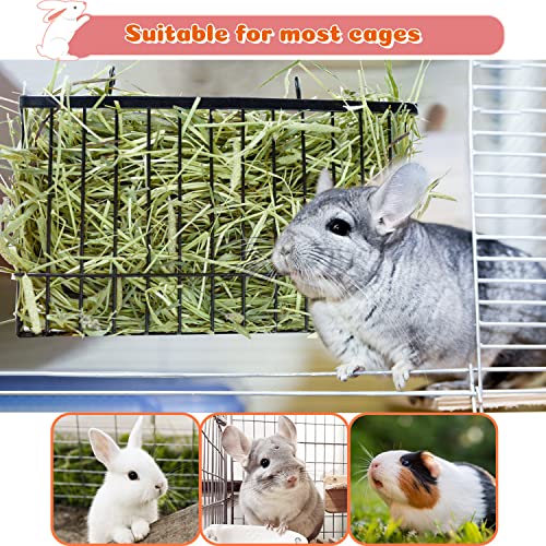 2PCS Rabbit Hay Feeder,Bunny Hay Feeder Rack with Metal Frame for Guinea Pig Chinchilla,Large Heavy-Duty Hay Holder Feeders for Rabbits Guinea Pigs, Small Animal Cage Accessories