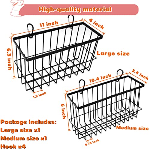 2PCS Rabbit Hay Feeder,Bunny Hay Feeder Rack with Metal Frame for Guinea Pig Chinchilla,Large Heavy-Duty Hay Holder Feeders for Rabbits Guinea Pigs, Small Animal Cage Accessories