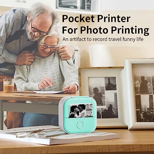 Mini Pocket Sticker Printer-T02 Sticker Maker Machine Mini Printer, Portable Smart Photo Printer for iPhone, Compatible with iOS&Android, Receipt Mobile Printer for Study, Journal, Notes