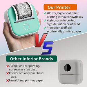 Mini Pocket Sticker Printer-T02 Sticker Maker Machine Mini Printer, Portable Smart Photo Printer for iPhone, Compatible with iOS&Android, Receipt Mobile Printer for Study, Journal, Notes