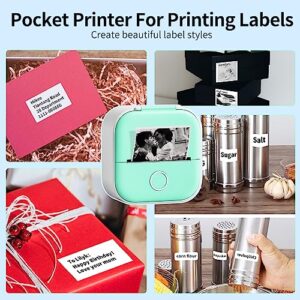 Mini Pocket Sticker Printer-T02 Sticker Maker Machine Mini Printer, Portable Smart Photo Printer for iPhone, Compatible with iOS&Android, Receipt Mobile Printer for Study, Journal, Notes