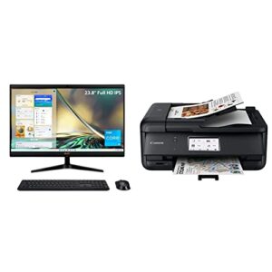 acer aspire c24-1700-ua91 aio desktop | 23.8" full hd ips display | 12th gen intel core i3-1215u & canon tr8620a all-in-one printer home office | copier |scanner| fax |auto document feeder