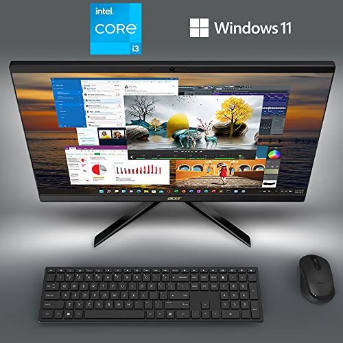 Acer Aspire C24-1700-UA91 AIO Desktop | 23.8" Full HD IPS Display | 12th Gen Intel Core i3-1215U & Canon TR8620a All-in-One Printer Home Office | Copier |Scanner| Fax |Auto Document Feeder