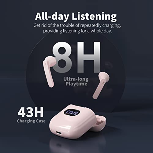 Bluetooth Headphones Wireless Earbuds with Wireless Charging Case Dual Digital Display