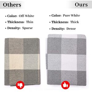 KOZYFLY Buffalo Plaid Area Rug 5 x 7 Ft Gray and White Checkered Rug Washable Outdoor Patio Rugs Cotton Rugs for Living Room Carpet for Living Room Outdoor Dining Room Bedroom Farmhouse Rug