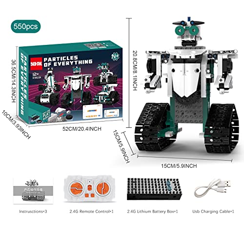 BEHOWL STEM Robot Toys for 8-14 Year Old Boys Girls,13-in-1 Science Programmable Building Block Set with Remote & APP Control,Educational Gifts for 9 10 11 12-16 Year Old Kids, (550 PCS)