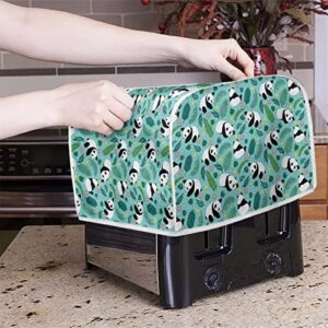 Snilety Cartoon Panda Toastet Cover for Kitchen Appliance Accessories,4 Slice Slot Bread Oven Cushion,Oven,Microwave Dust Protection,M