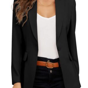 SIOKUY Women's Blazer, Stylish Blazer Jackets for Women, Perfect for Casual & Business Wear, Long Sleeve Blazers for Women (Black, M)