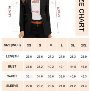 SIOKUY Women's Blazer, Stylish Blazer Jackets for Women, Perfect for Casual & Business Wear, Long Sleeve Blazers for Women (Black, M)