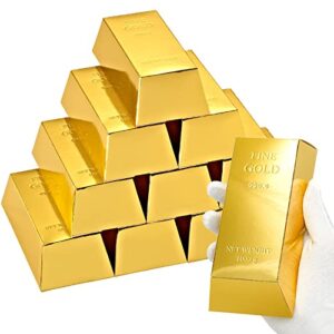 unicopak 30 pack gold bar gift boxes 6.5x3 inch, fake gold bar party favor candy boxes gold gift boxes for gold candy chocolate coins favors, for casino theme golden birthday party decorations halloween christmas