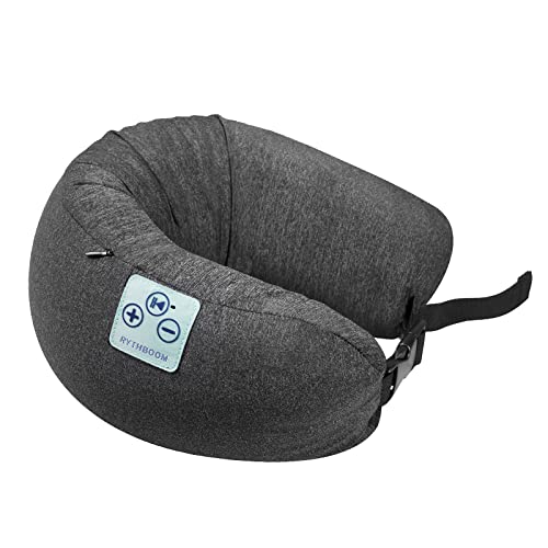 Rythboom 2 in 1 Pillow Speaker, Wireless Bluetooth Speaker with Stereo Sound, Adjustable Neck Pillow for Flight Travel Road Trips, Portable Washable Pillow for Home Office On The Go