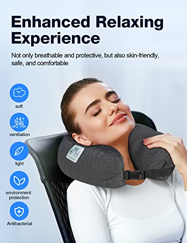 Rythboom 2 in 1 Pillow Speaker, Wireless Bluetooth Speaker with Stereo Sound, Adjustable Neck Pillow for Flight Travel Road Trips, Portable Washable Pillow for Home Office On The Go