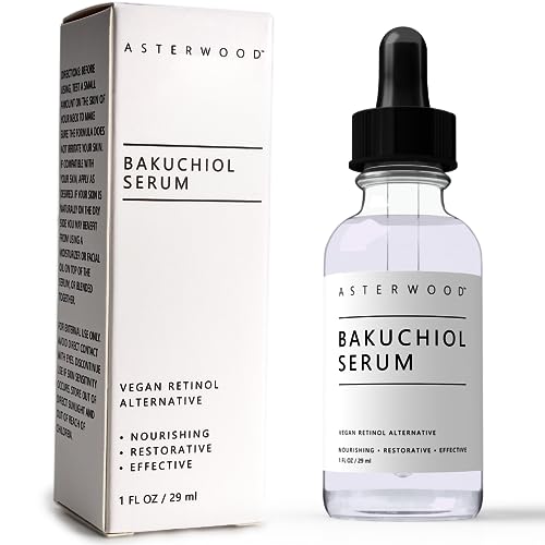 Asterwood Bakuchiol Serum for Face; Retinol Alternative, Hydrating Facial Skin Care Product, Plumping Anti-Aging Face Serum, Anti-Wrinkle Serum 29ml/1 oz