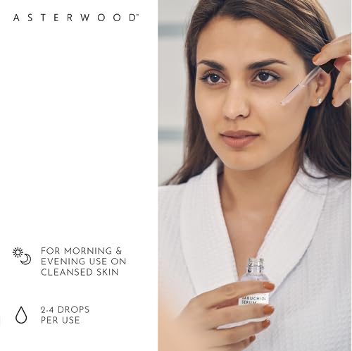 Asterwood Bakuchiol Serum for Face; Retinol Alternative, Hydrating Facial Skin Care Product, Plumping Anti-Aging Face Serum, Anti-Wrinkle Serum 29ml/1 oz