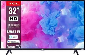 tcl 32-inch series 4 class 720p led smart roku tv 60hz refresh rate compatible with alexa & google assistant (renewed)