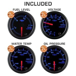 GlowShift 6-Gauge Cluster Package Compatible with Chevrolet Chevy K5 Blazer 1973-1991 - Black 7 Color Speedo, Tach, Oil Pressure, Water Temp, Fuel Level & Volt Gauges - Direct Fit Dashboard Panel Pod